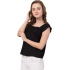 Casual No Sleeve Solid Women Black Top