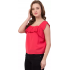 Casual No Sleeve Solid Women Red Top