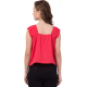 Casual No Sleeve Solid Women Red Top