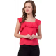 Casual No Sleeve Solid Women Red Top