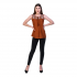 Casual Sleeveless Solid Women Brown Top