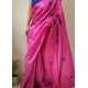 Tussar Ghicha Silk Saree with Beautiful Embroidered Design and Running Blouse Piece