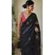 Tussar Ghicha Silk Saree with Beautiful Embroidered Design and Running Blouse Piece