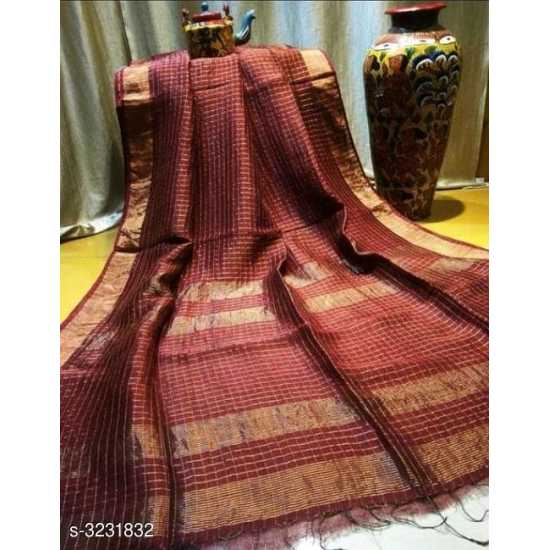 100% Pure Linen by Linen Saree with Running Blouse Piece 100% Pure Linen by Linen Saree with Running Blouse Piece