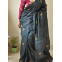 Tussar Ghicha Silk Saree with Beautiful Embroidered Design and Running Blouse Piece