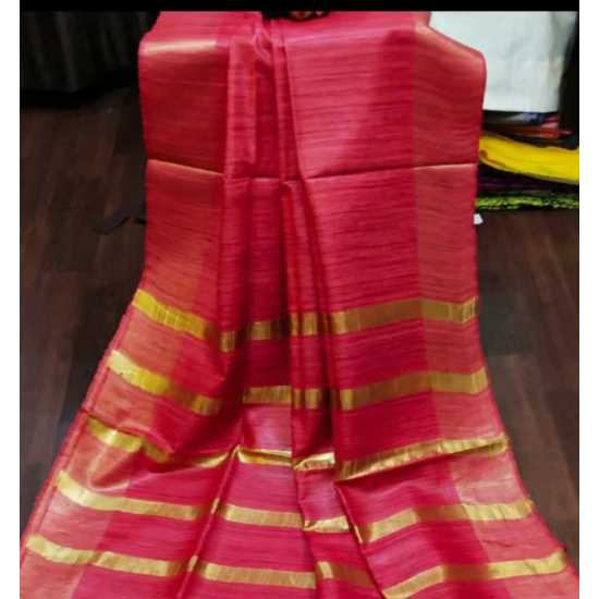 Handloom Mark Tussar Ghicha Silk Saree with Running Blouse Piece Handloom Mark Tussar Ghicha Silk Saree with Running Blouse Piece