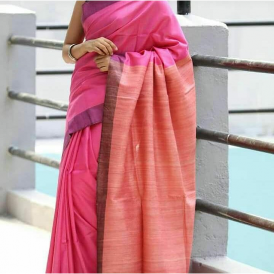 Weaving Work Tussar Ghicha Silk Saree