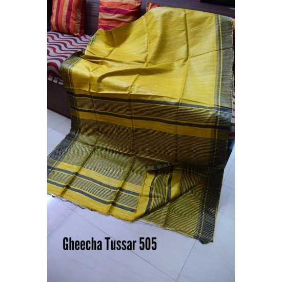 Weaving Work Tussar Ghicha Silk Saree
