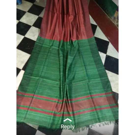 Weaving Work Tussar Ghicha Silk Saree Weaving Work Tussar Ghicha Silk Saree