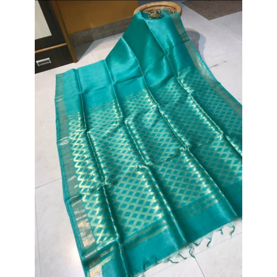 Beautiful Designer Weaving Work Silk Linen Saree Beautiful Designer Weaving Work Silk Linen Saree