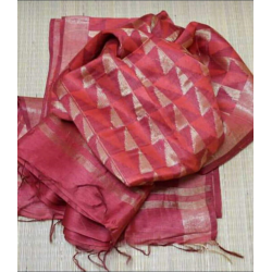 Beautiful Designer Weaving Work Silk Linen Saree