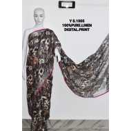Pure Linen by Linen Digital Print Saree with Running Blouse Piece Pure Linen by Linen Digital Print Saree with Running Blouse Piece