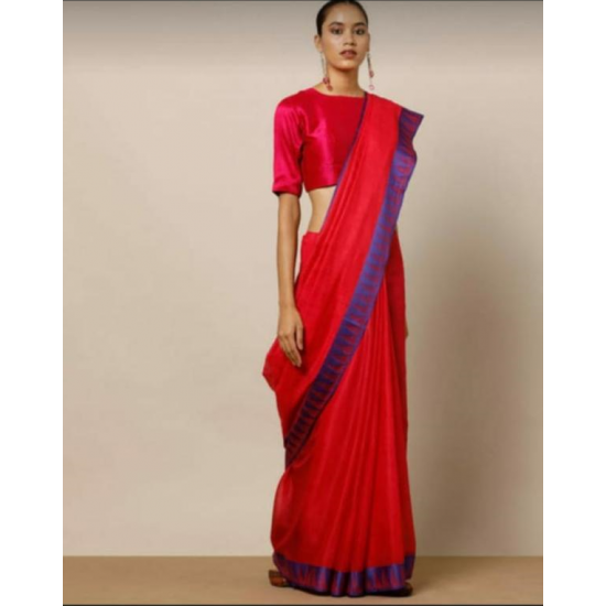 Kota Viscose Saree with Temple Border Weaving Work Kota Viscose Saree with Temple Border Weaving Work