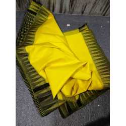 Kota Viscose Saree with Temple Border Weaving Work