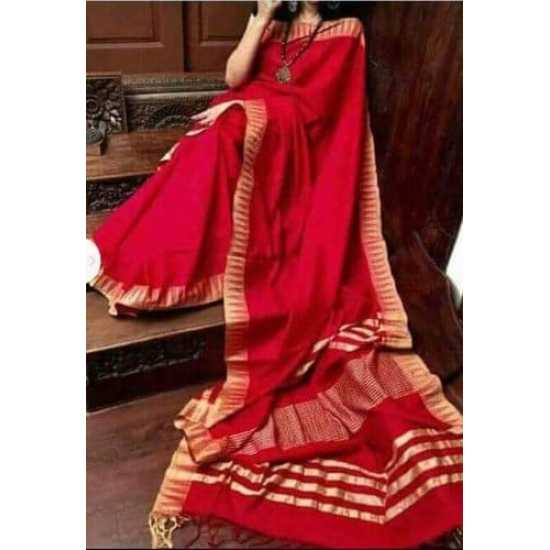 Kota Viscose Saree with Temple Border Weaving Work