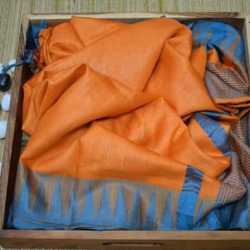 Kota Viscose Saree with Temple Border Weaving Work