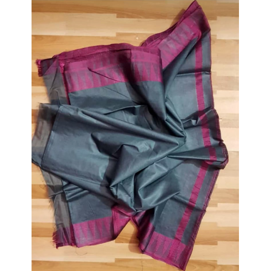 Kota Viscose Saree with Temple Border Weaving Work Kota Viscose Saree with Temple Border Weaving Work