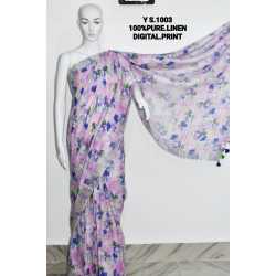 Pure Linen by Linen Digital Print Saree with Running Blouse Piece