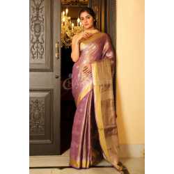 Beautiful Weaving Work Tissue by Linen Saree