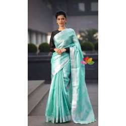 Beautiful Weaving Work Tissue by Linen Saree Beautiful Weaving Work Tissue by Linen Saree