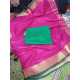 Cotton Slub Saree with Contrast Blouse Piece Cotton Slub Saree with Contrast Blouse Piece