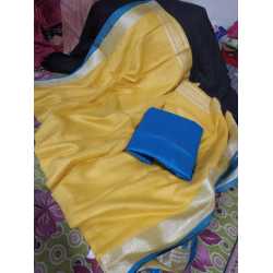 Cotton Slub Saree with Contrast Blouse Piece