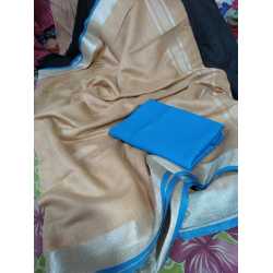 Cotton Slub Saree with Contrast Blouse Piece