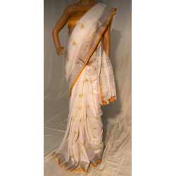 Beautiful Embroidered Designer Linen by Linen Saree Beautiful Embroidered Designer Linen by Linen Saree