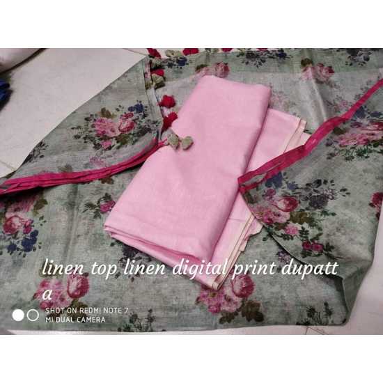 Linen Digital Print Dupatta with Linen Top Fabrics and No Bottom Linen Digital Print Dupatta with Linen Top Fabrics and No Bottom