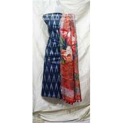 Linen Digital Print Dupatta with Cotton Ikkat Top Fabrics and No Bottom