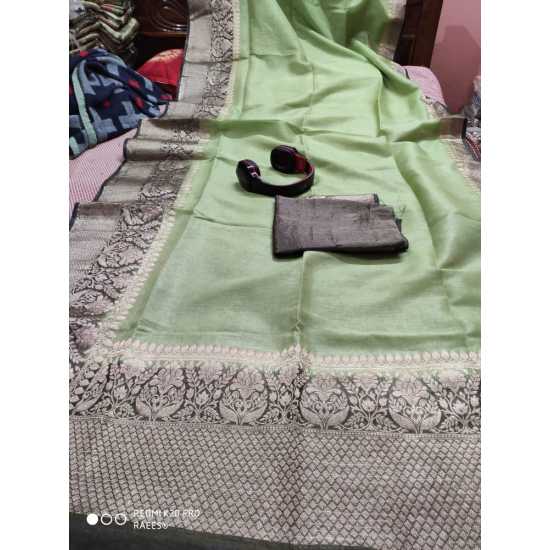 Beautiful Designer Kota by Linen Jacquard Weaving Banarasi Saree Beautiful Designer Kota by Linen Jacquard Weaving Banarasi Saree