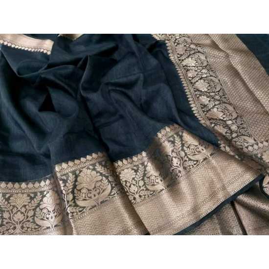 Beautiful Designer Kota by Linen Jacquard Weaving Banarasi Saree Beautiful Designer Kota by Linen Jacquard Weaving Banarasi Saree