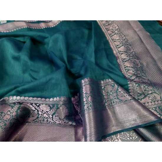Beautiful Designer Kota by Linen Jacquard Weaving Banarasi Saree Beautiful Designer Kota by Linen Jacquard Weaving Banarasi Saree