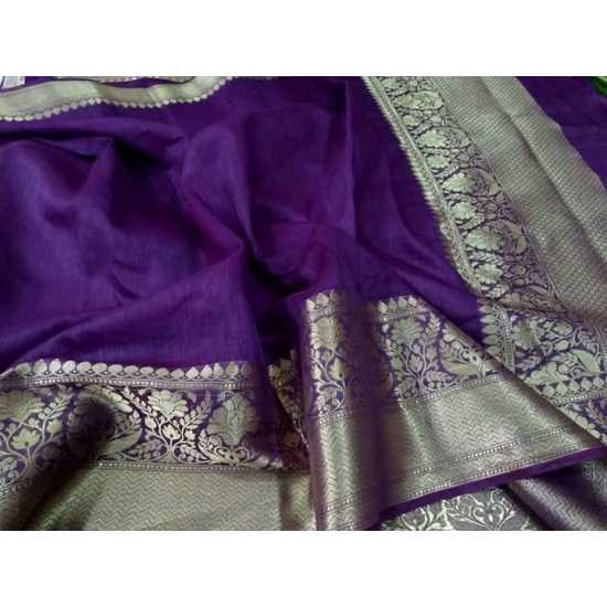 Beautiful Designer Kota by Linen Jacquard Weaving Banarasi Saree Beautiful Designer Kota by Linen Jacquard Weaving Banarasi Saree