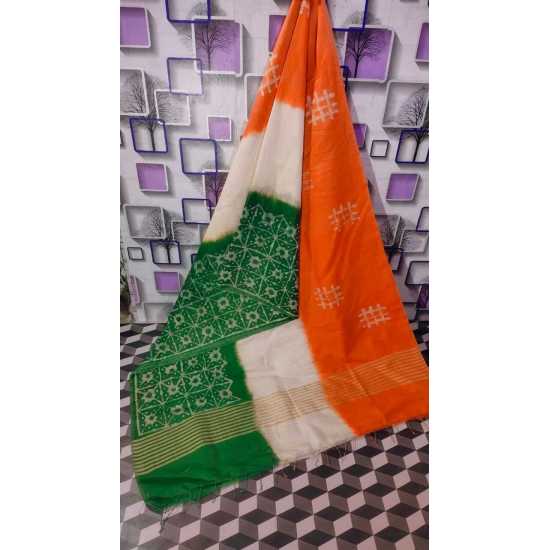 Designer Batik Print Kota by Slub Saree with Running Blouse Piece
